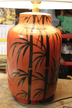 Pamono Italian Ceramic Table Lamp in Red by Zaccagini Design, 1960