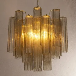 Online Pamono Italian Chandelier in Murano Smoky Glass, 1990s