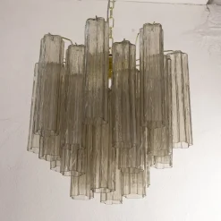 Online Pamono Italian Chandelier in Murano Smoky Glass, 1990s