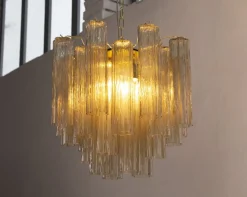 Online Pamono Italian Chandelier in Murano Smoky Glass, 1990s