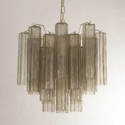 Online Pamono Italian Chandelier in Murano Smoky Glass, 1990s