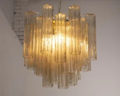 Online Pamono Italian Chandelier in Murano Smoky Glass, 1990s
