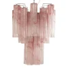 Clearance Pamono Italian Chandelier in Pink Murano Glass, 1980s