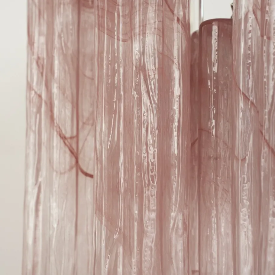 Clearance Pamono Italian Chandelier in Pink Murano Glass, 1980s