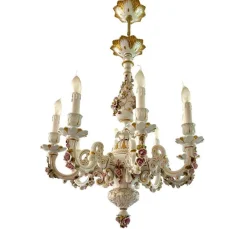 Sale Pamono Italian Chandelier in Porcelain, 1950