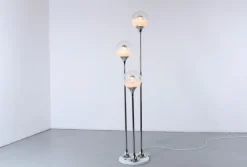 Pamono Italian Chrome and Glass Floor Lamp from Targetti, 1970s