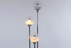 Pamono Italian Chrome and Glass Floor Lamp from Targetti, 1970s