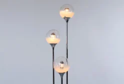 Pamono Italian Chrome and Glass Floor Lamp from Targetti, 1970s