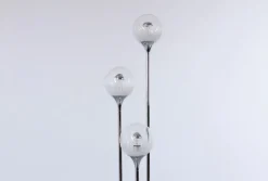 Pamono Italian Chrome and Glass Floor Lamp from Targetti, 1970s