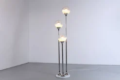 Pamono Italian Chrome and Glass Floor Lamp from Targetti, 1970s