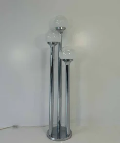 Sale Pamono Italian Chrome and Murano Glass Floor Lamp from Mazzega, 1970s
