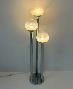 Sale Pamono Italian Chrome and Murano Glass Floor Lamp from Mazzega, 1970s