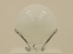 Discount Pamono Italian Chrome and White Glass Globe Table Lamp, Italy, 1970s