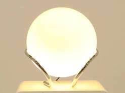 Discount Pamono Italian Chrome and White Glass Globe Table Lamp, Italy, 1970s