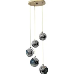 Discount Pamono Italian Chrome Globe Pendant by Harvey Guzzini, 1965