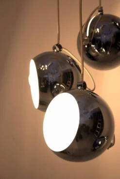 Discount Pamono Italian Chrome Globe Pendant by Harvey Guzzini, 1965