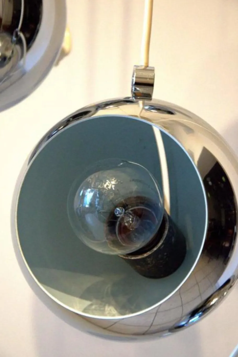 Discount Pamono Italian Chrome Globe Pendant by Harvey Guzzini, 1965