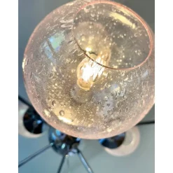 Discount Pamono Italian Chromed Sputnik Chandelier in Pink by Simoeng