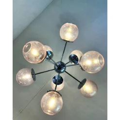 Discount Pamono Italian Chromed Sputnik Chandelier in Pink by Simoeng