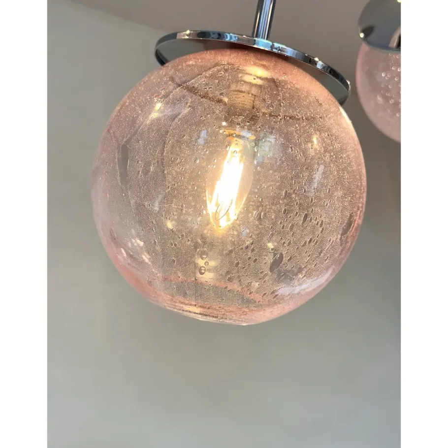 Discount Pamono Italian Chromed Sputnik Chandelier in Pink by Simoeng