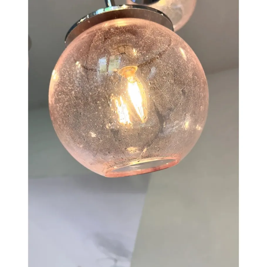 Discount Pamono Italian Chromed Sputnik Chandelier in Pink by Simoeng