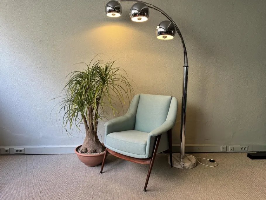 Online Pamono Italian Chromed Steel Floor Lamp with Three Arms attributed to Goffredo Reggiani, 1970s