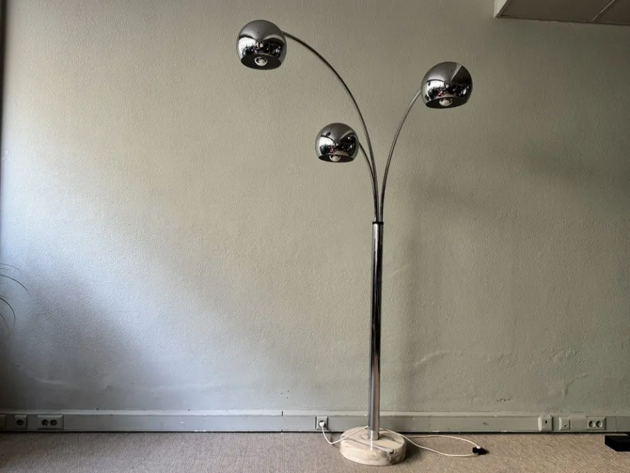 Online Pamono Italian Chromed Steel Floor Lamp with Three Arms attributed to Goffredo Reggiani, 1970s