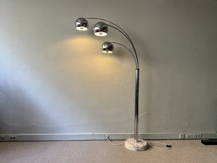 Online Pamono Italian Chromed Steel Floor Lamp with Three Arms attributed to Goffredo Reggiani, 1970s