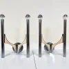 New Pamono Italian Chromed Steel Wall Lamps or Sconces Model 105 by Gaetano Sciolari for Sciolari Roma, 1960s, Set of 2