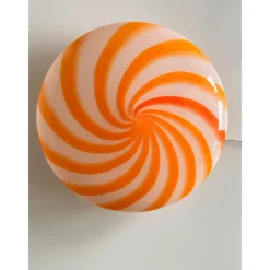 Sale Pamono Italian Clear Amber Swirls Wall Sconce in Murano Glass by Simoeng