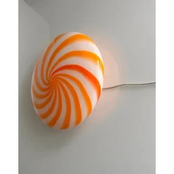 Sale Pamono Italian Clear Amber Swirls Wall Sconce in Murano Glass by Simoeng