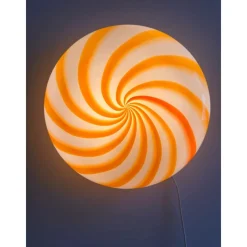 Sale Pamono Italian Clear Amber Swirls Wall Sconce in Murano Glass by Simoeng