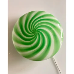 New Pamono Italian Clear Green Swirls Wall Sconce in Murano Glass by Simoeng