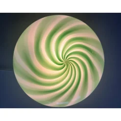 New Pamono Italian Clear Green Swirls Wall Sconce in Murano Glass by Simoeng
