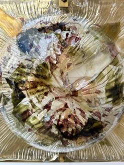 New Pamono Italian Cola Crater Murano Glass and Brass Sconces attributed to La Murrina, 1970s, Set of 2