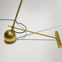 Sale Pamono Italian Counterweight Brass Floor Lamp, 1960s