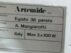 Online Pamono Italian Egisto 38 Wall Lamps attributed to Angelo Mangiarotti for Artemide, 1980s, Set of 2