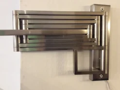 New Pamono Italian Extendable and Adjustable Wall Lamp in Nickel-Plated Brass and Satin Glass Lampshade, 1970s