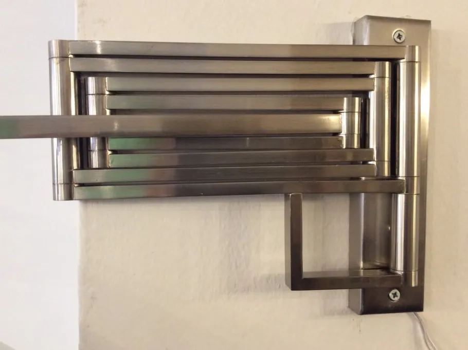 New Pamono Italian Extendable and Adjustable Wall Lamp in Nickel-Plated Brass and Satin Glass Lampshade, 1970s