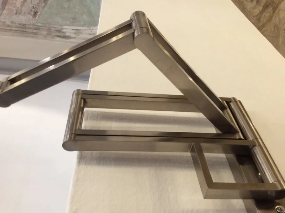 New Pamono Italian Extendable and Adjustable Wall Lamp in Nickel-Plated Brass and Satin Glass Lampshade, 1970s