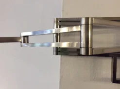 New Pamono Italian Extendable and Adjustable Wall Lamp in Nickel-Plated Brass and Satin Glass Lampshade, 1970s