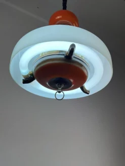 Sale Pamono Italian Extendable Hanging Lamp in Ceramic and Glass, 1970s