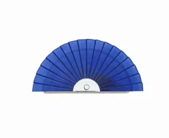 Clearance Pamono Italian Fan-Shaped Demi-Lune Wall Light in Blue Stepped Glass, 1980s