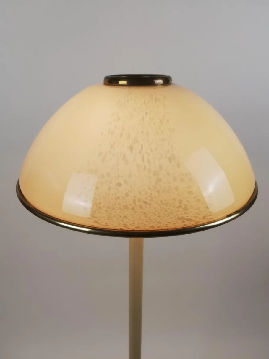 Sale Pamono Italian Floor Lamp in Brass and Artistic Murano Glass attributed to F. Fabbian, 1970s