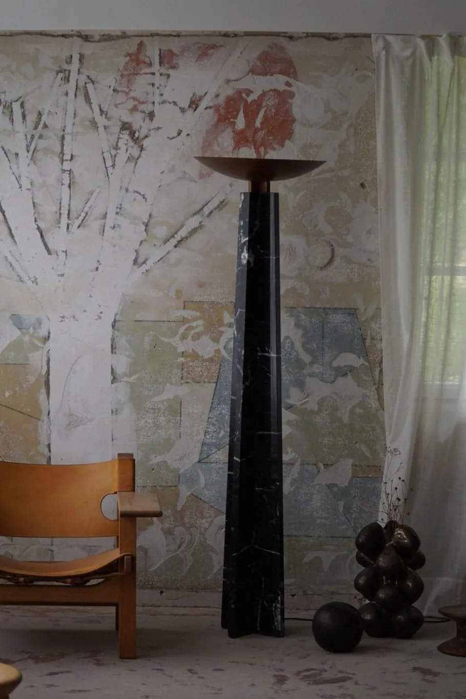 Hot Pamono Italian Floor Lamp in Copper and Marble by Massimo & Lella Vignelli, 1986