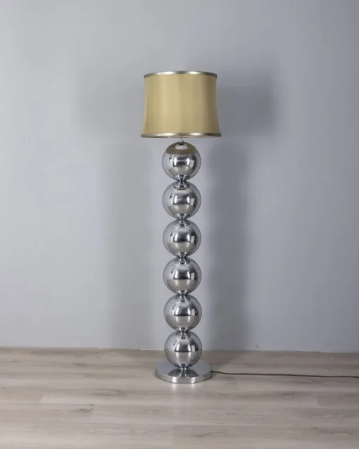 Best Pamono Italian Floor Lamp with Chrome Metal Spheres, 1970s