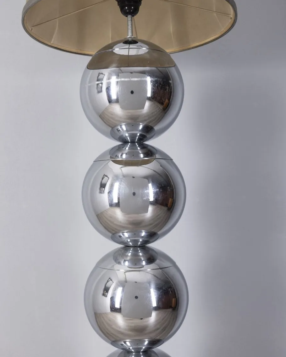 Best Pamono Italian Floor Lamp with Chrome Metal Spheres, 1970s