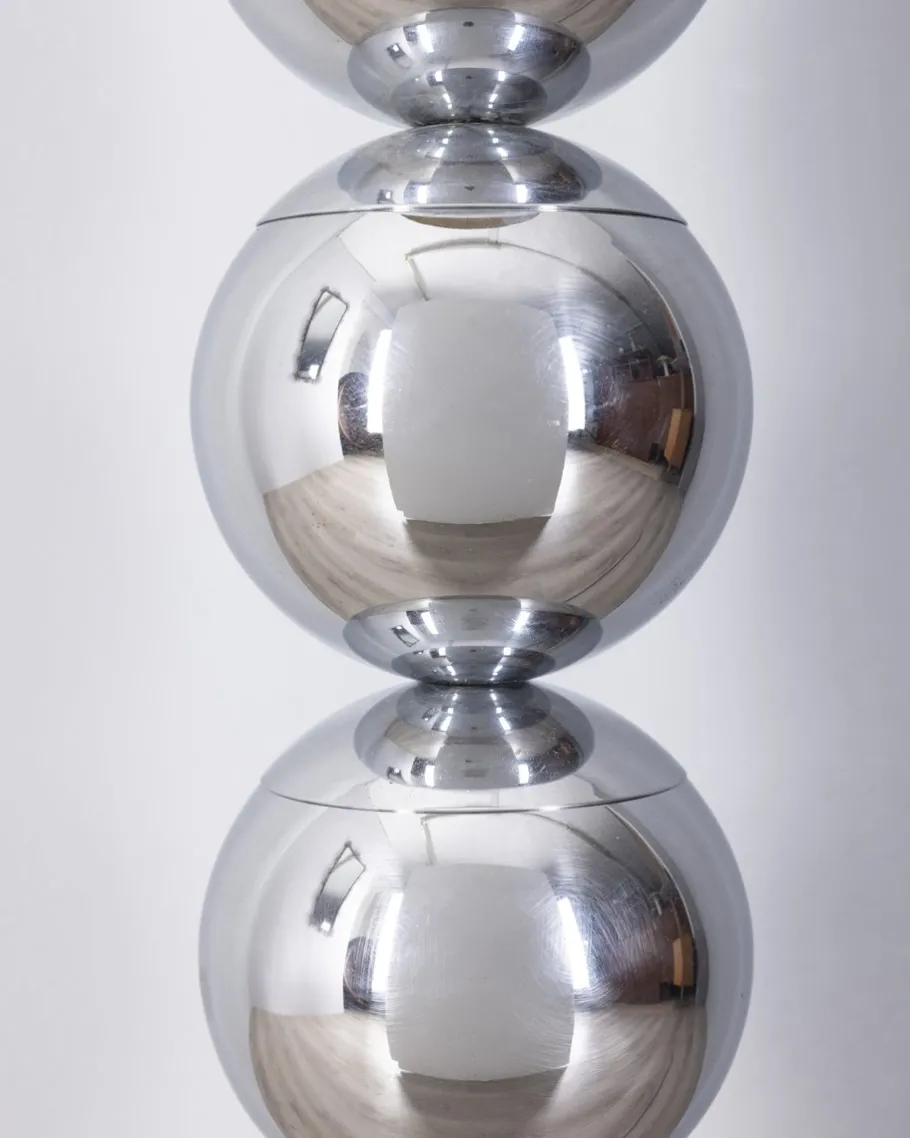 Best Pamono Italian Floor Lamp with Chrome Metal Spheres, 1970s