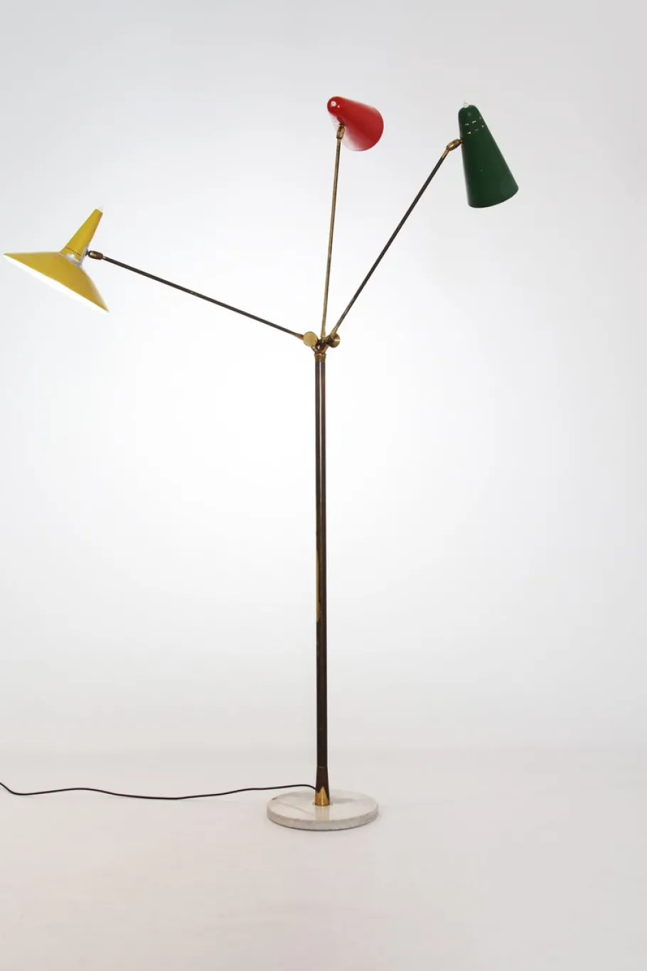 Online Pamono Italian Floor Lamp with Three Colored Aluminum Shades, 1950s