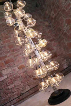 Outlet Pamono Italian Floor Light with 32 Glass Globes, 1960s